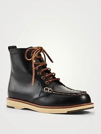 Leather Lace-Up Ankle Boots