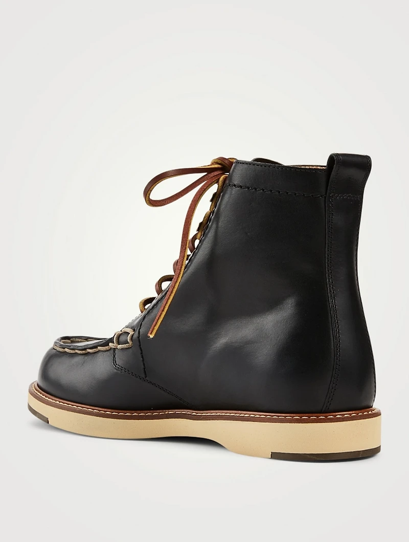 Leather Lace-Up Ankle Boots