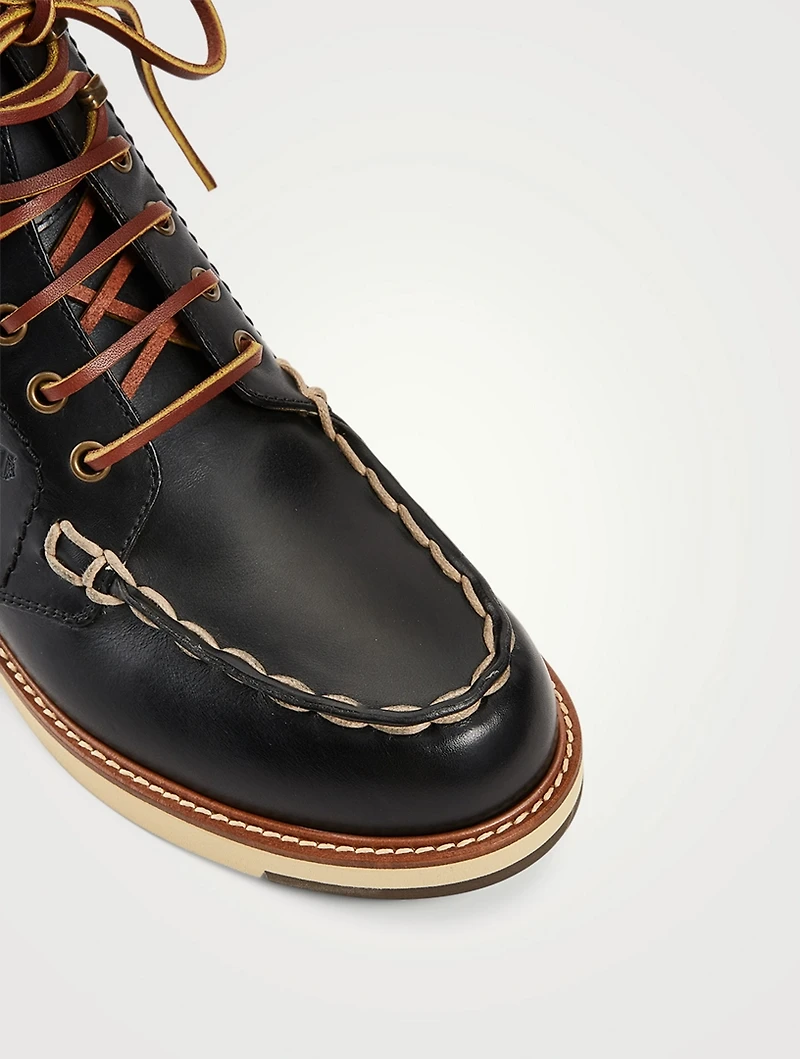 Leather Lace-Up Ankle Boots