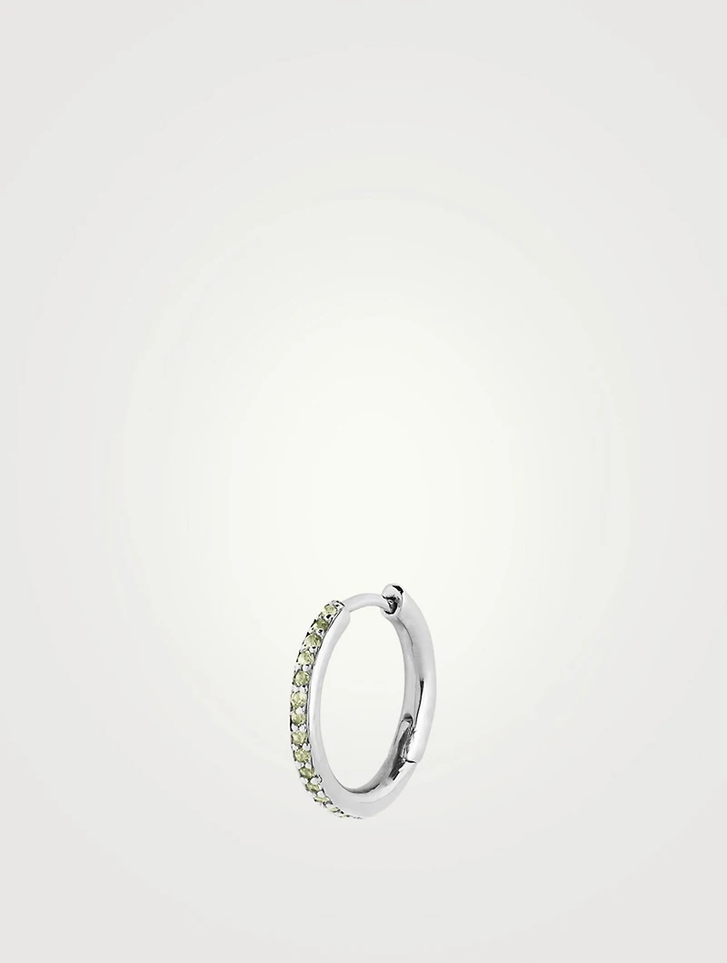 Mica Sterling Silver Huggie Hoop Earring