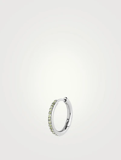Mica Sterling Silver Huggie Hoop Earring