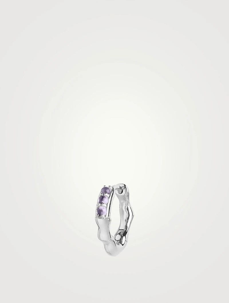Bordo Sterling Silver Huggie Hoop Earring