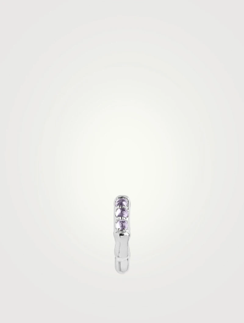 Bordo Sterling Silver Huggie Hoop Earring
