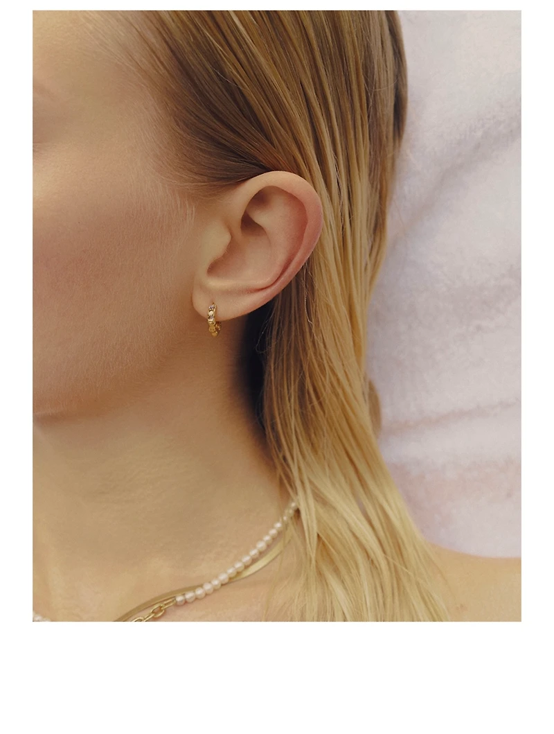 Bordo Goldplated Huggie Hoop Earring