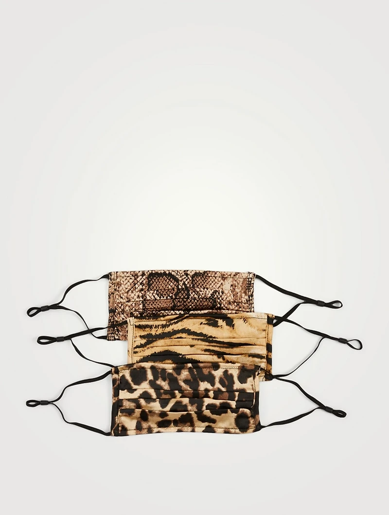 Winnie Trio Set Face Masks In Animal Print