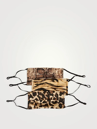 Winnie Trio Set Face Masks In Animal Print