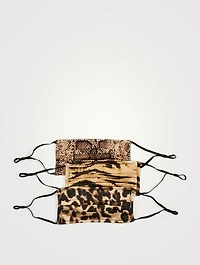 Winnie Trio Set Face Masks In Animal Print