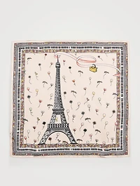 Silk Scarf In Eiffel Tower Print