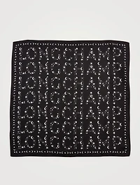Silk Scarf In Celestial Logo Print