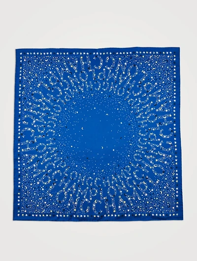 Silk Scarf In Celestial Logo Print