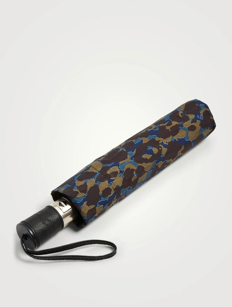 Le Pliage Retractable Umbrella In Leopard Print