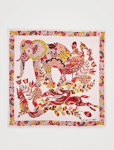 Silk Scarf In Forest Print