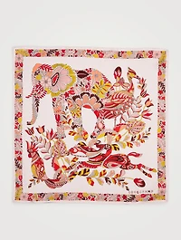 Silk Scarf In Forest Print