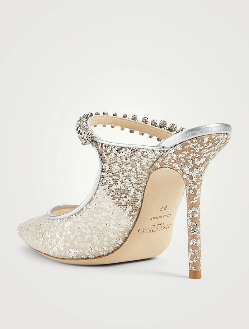 Bing 100 Glitter Tulle Mules With Crystal Strap