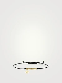 Cord Bracelet With 14K Gold Diamond Starburst Charm
