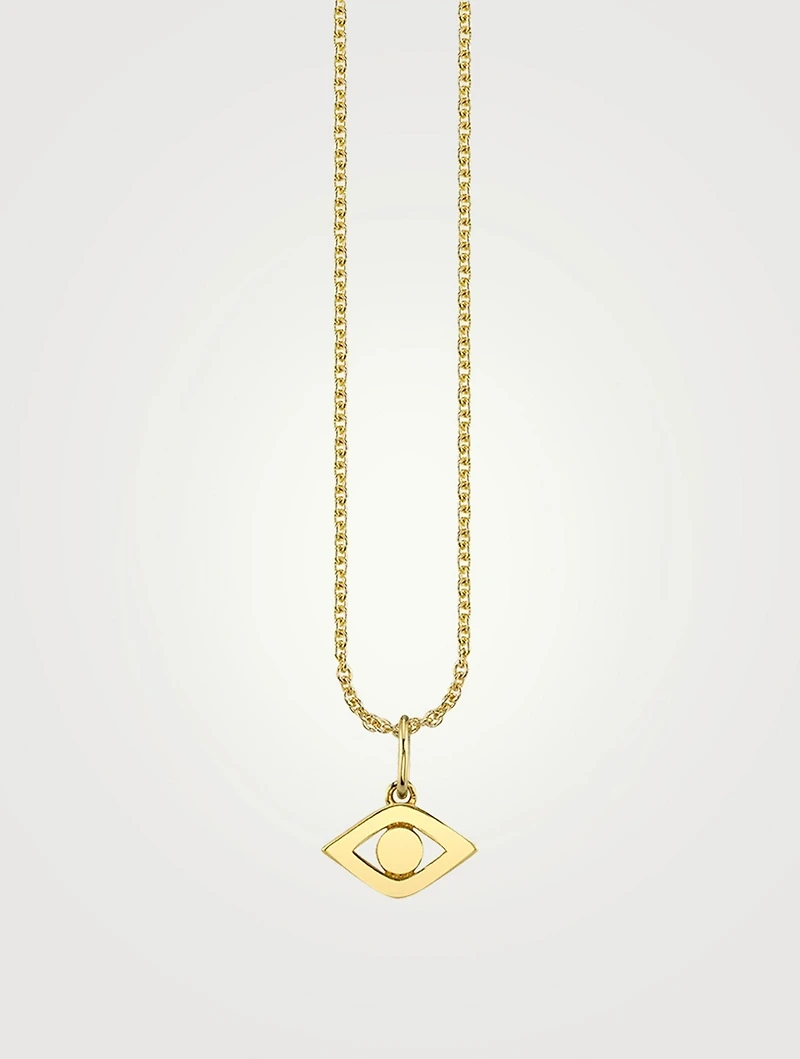 Large 14K Gold Evil Eye Necklace