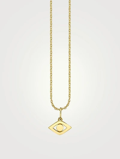 Large 14K Gold Evil Eye Necklace