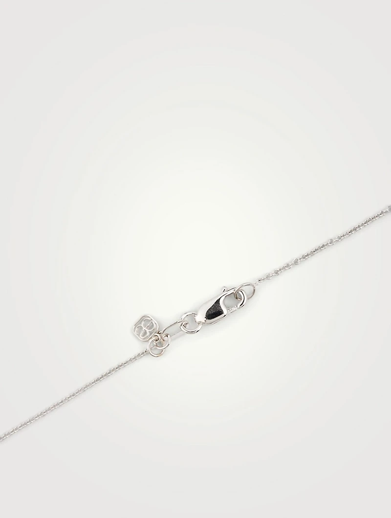 14K White Gold Chain Necklace With Small Diamond Hope Script
