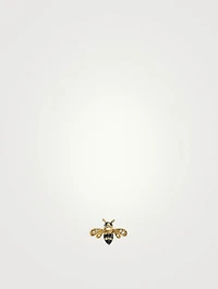14K Gold Mini Bee Earring With Diamonds