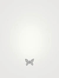 14K White Gold Butterfly Earring With Diamonds