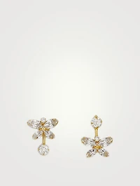 Mini Asymmetrical Butterfly Earrings With Crystals