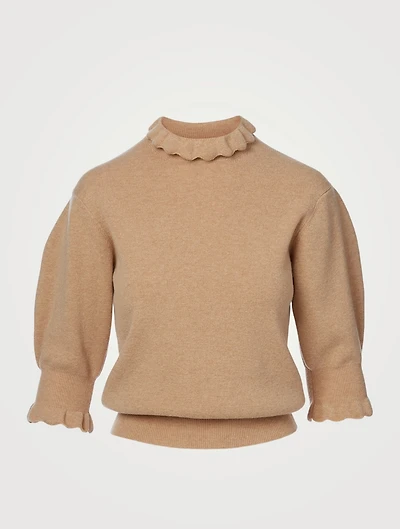 Wool-Blend Sweater With Ruffles