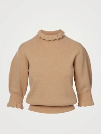 Wool-Blend Sweater With Ruffles