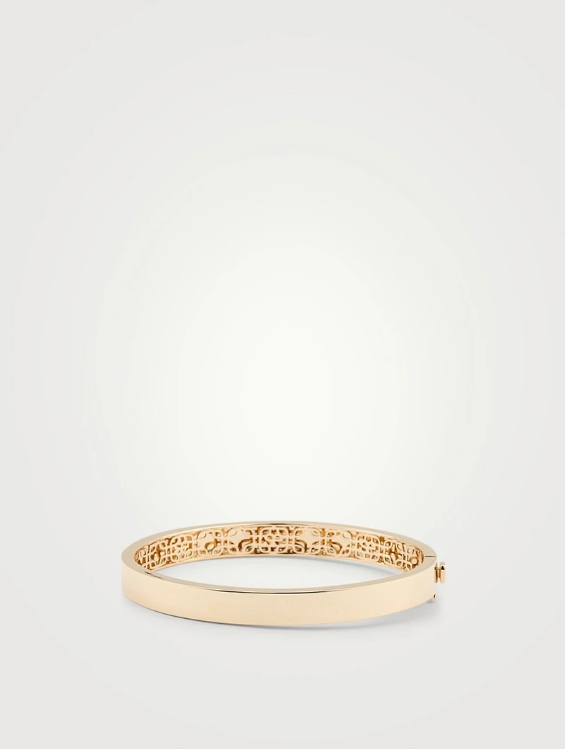 14K Gold Icon Hinge Bangle Bracelets