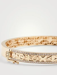 14K Gold Icon Hinge Bangle Bracelets
