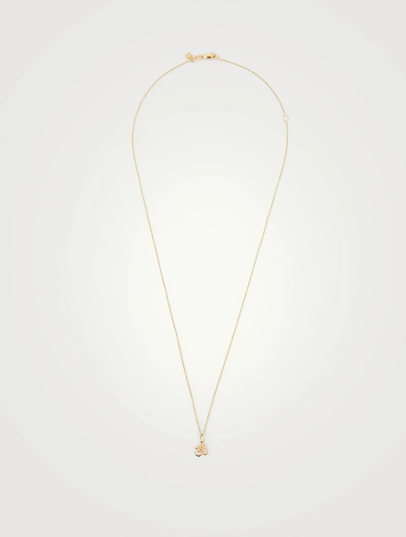 14K Gold Om Pendant Chain Necklace