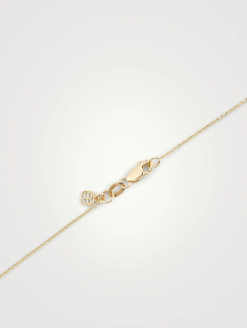 14K Gold Chain Necklace With Diamond Horseshoe Charm