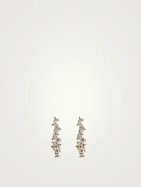 14K Gold Cocktail Bar Stud Earrings With Diamonds