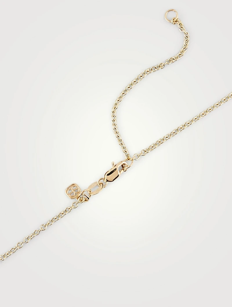 Small 14K Gold Icon Chain Necklace With Diamond Charms