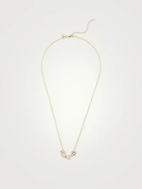 Small 14K Gold Icon Cable Chain Pendant Necklace With Diamonds