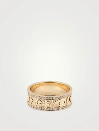 14K Gold Icon Ring With Diamonds