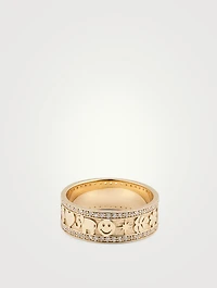 14K Gold Icon Ring With Diamonds