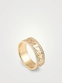 14K Gold Icon Ring With Diamonds