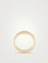 14K Gold Icon Ring With Diamonds