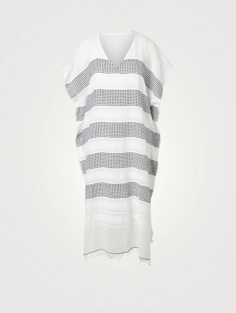 Selamawit Classic Cotton Caftan In Dot Print