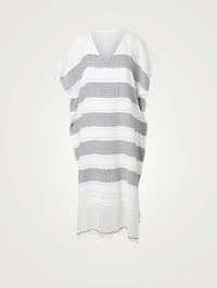 Selamawit Classic Cotton Caftan In Dot Print