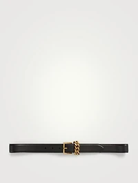 Leather Belt With Chain Loop