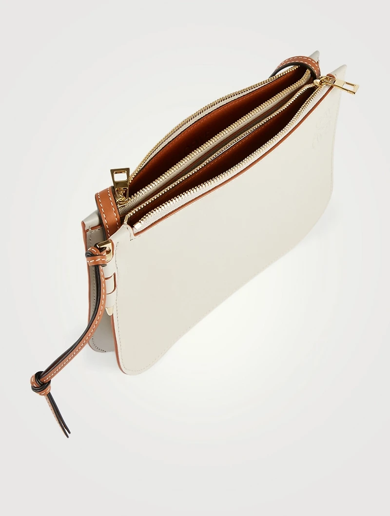 Gate Double Zip Leather Pouch Bag