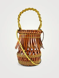 Fringes Leather Bucket Bag