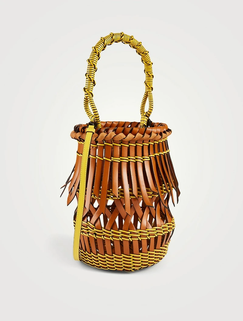 Fringes Leather Bucket Bag