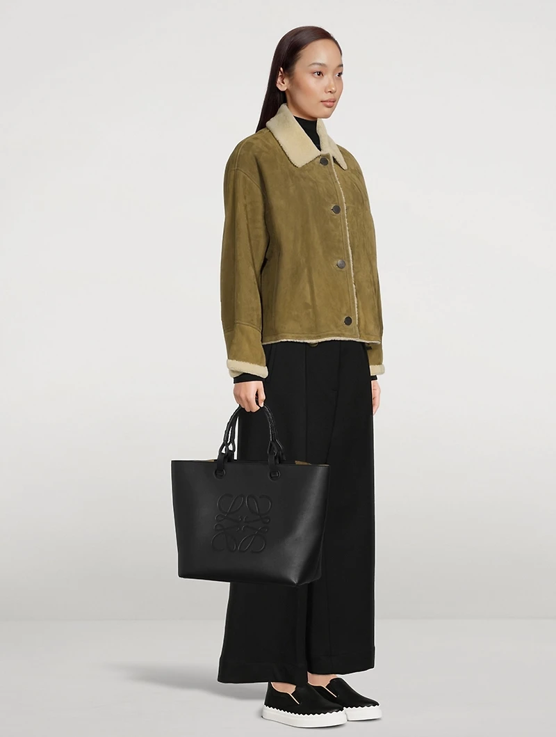 Anagram Leather Tote Bag
