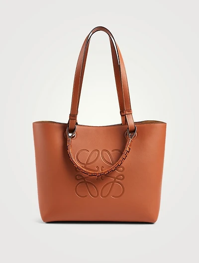 Small Anagram Leather Tote Bag