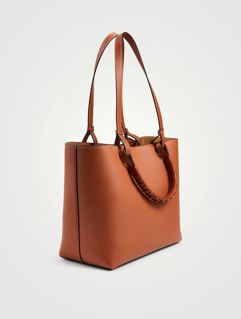 Small Anagram Leather Tote Bag