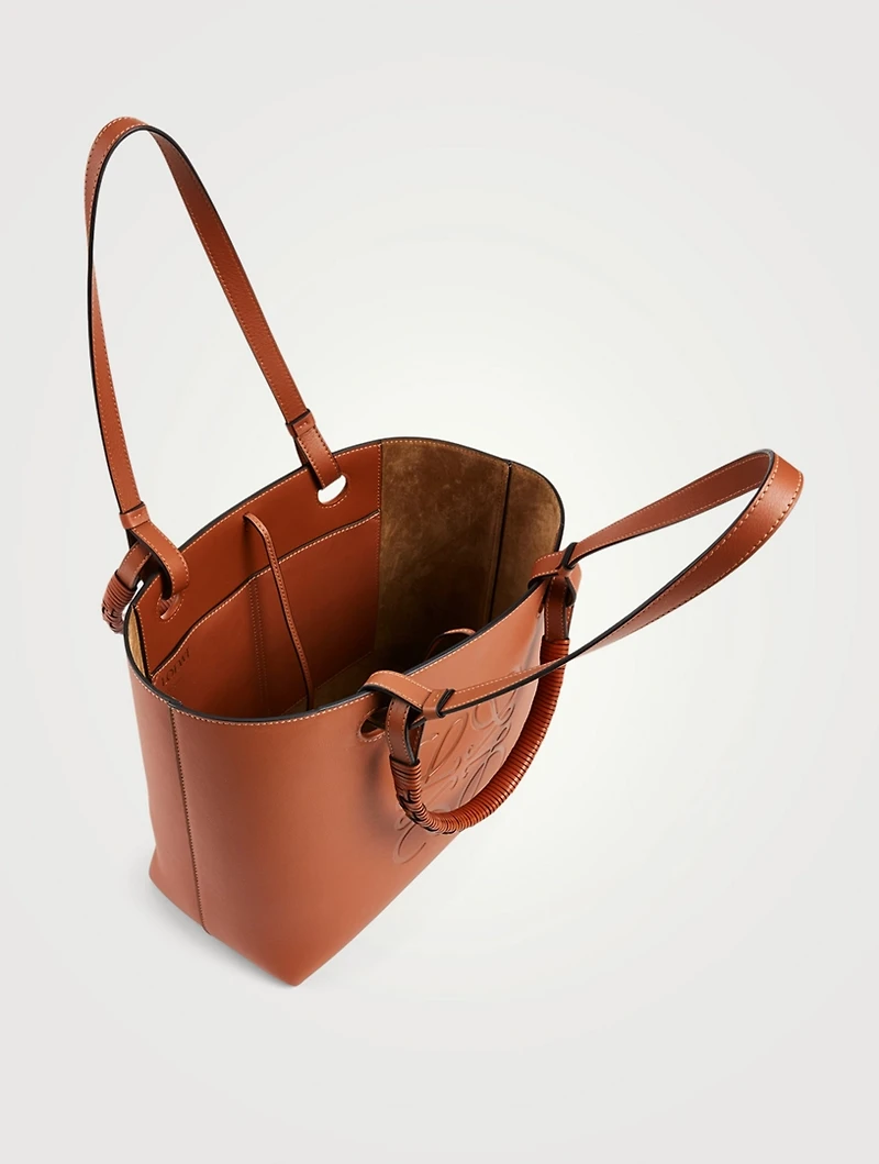 Small Anagram Leather Tote Bag