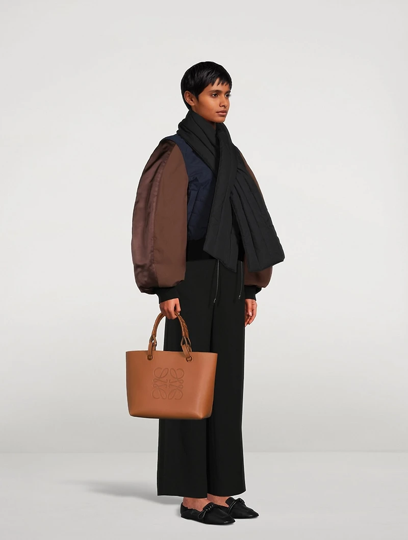 Small Anagram Leather Tote Bag