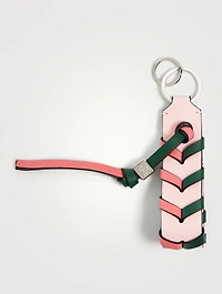 Braided Leather Strap Keyring